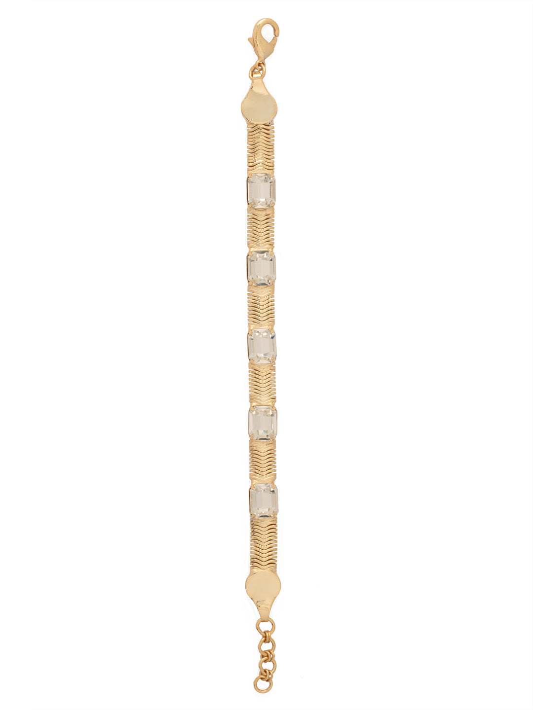 Sadie Tennis Bracelet - BFS2BGCRY - <p>The Sadie Tennis Bracelet features a smooth snake chain and shimmering emerald-cut crystals, this adjustable bracelet offers both elegance and versatility. Secured with a lobster claw clasp for a perfect fit every time. From Sorrelli's Crystal collection in our Bright Gold-tone finish.</p>