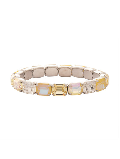 7 Inch Easton Emerald Cut Stretch Bracelet - BFS30PDLZ - <p>The 7 Inch Easton Emerald Cut Stretch Bracelet features horizontal emerald cut crystals on a sturdy jewelers' filament, stretching to fit most wrists comfortably, without the hassle of a clasp! (7 inches, fits the average wrist size) From Sorrelli's Lemon Zest collection in our Palladium finish.</p>