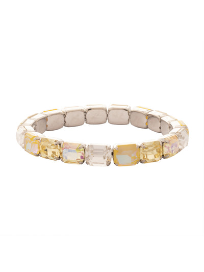 8 Inch Easton Emerald Cut Stretch Bracelet - BFS33PDLZ - <p>8 Inch Easton Emerald Cut Stretch Bracelet features emerald cut crystals on a sturdy jewelers' filament, stretching to fit larger wrists comfortably, without the hassle of a clasp! (~8 inches in diameter, fits larger wrist sizes) From Sorrelli's Lemon Zest collection in our Palladium finish.</p>