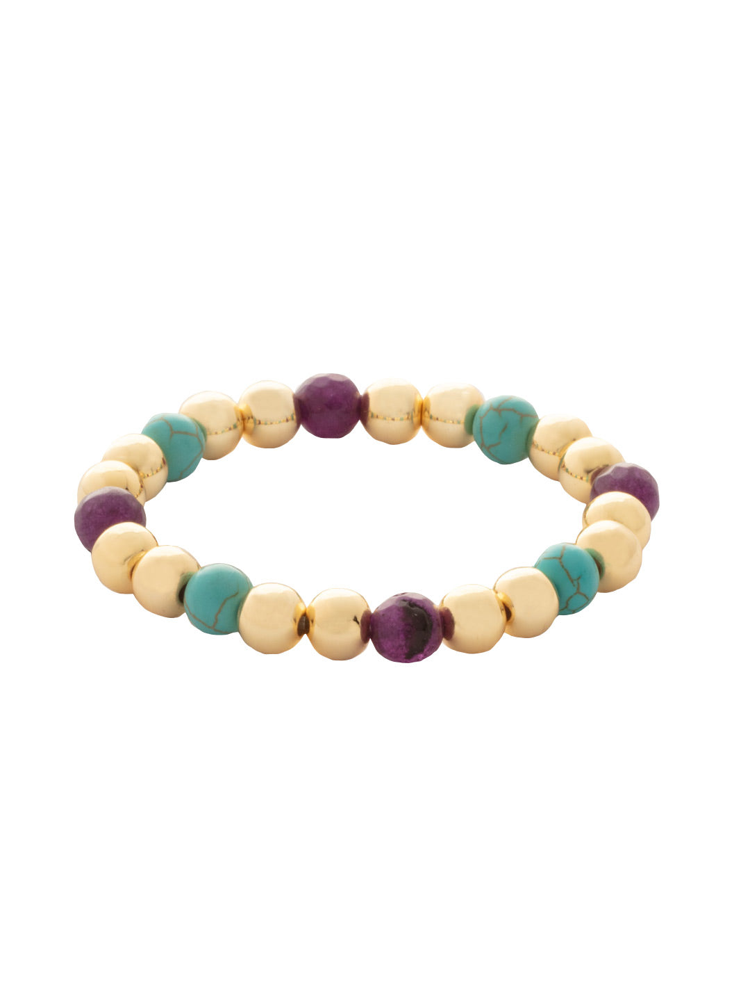 Maeve Stretch Bracelet - BFS4BGBRC - <p>The Maeve Stretch Bracelet Featuring a mix of metal and semi-precious beads, this hand-strung stretch bracelet offers a comfortable, flexible fit with durable jeweler’s filament. Style meets ease in this effortlessly chic piece. From Sorrelli's Berry Crush collection in our Bright Gold-tone finish.</p>