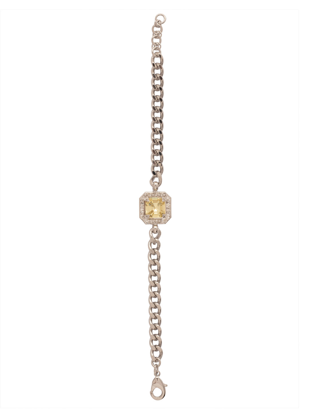 Autumn Tennis Bracelet - BFS5PDLZ - <p>The Autumn Tennis Bracelet features a striking crystal-embellished imperial square halo elegantly set on a chunky chain. Adjustable for the perfect fit, it’s secured with a lobster claw clasp for added ease and sophistication. From Sorrelli's Lemon Zest collection in our Palladium finish.</p>