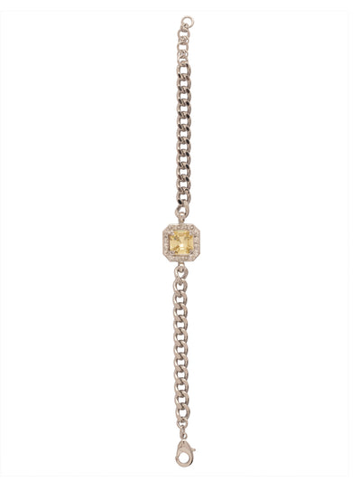 Autumn Tennis Bracelet - BFS5PDLZ - <p>The Autumn Tennis Bracelet features a striking crystal-embellished imperial square halo elegantly set on a chunky chain. Adjustable for the perfect fit, it’s secured with a lobster claw clasp for added ease and sophistication. From Sorrelli's Lemon Zest collection in our Palladium finish.</p>