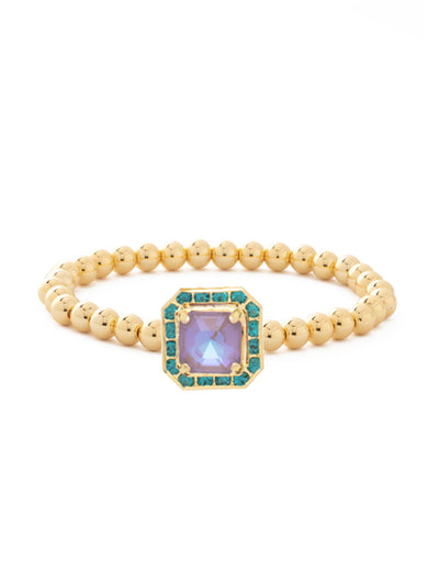 Autumn Stretch Bracelet - BFS7BGBRC - <p>Elegantly designed with metal beads and a dazzling crystal-embellished imperial square halo charm, this stretch bracelet offers both style and comfort. Hand-strung on durable jeweler's filament for a flexible, easy fit. From Sorrelli's Berry Crush collection in our Bright Gold-tone finish.</p>