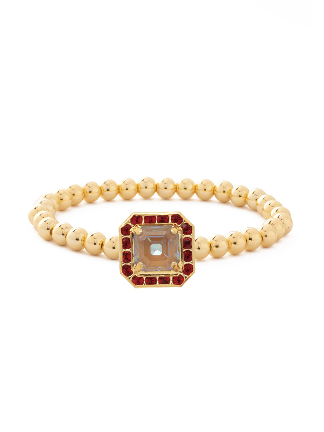 Autumn Stretch Bracelet - BFS7BGMS - <p>Elegantly designed with metal beads and a dazzling crystal-embellished imperial square halo charm, this stretch bracelet offers both style and comfort. Hand-strung on durable jeweler's filament for a flexible, easy fit. From Sorrelli's Maple Syrup collection in our Bright Gold-tone finish.</p>