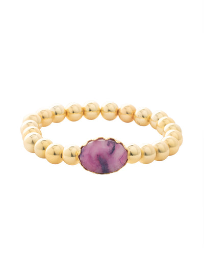 Brie Stretch Bracelet - BFS9BGBRC - <p>Crafted with metal beads and an oval-cut semi-precious stone, the Brie Stretch Bracelet offers timeless style and all-day comfort. Hand-strung with durable jeweler’s filament for a perfect stretch fit. From Sorrelli's Berry Crush collection in our Bright Gold-tone finish.</p>