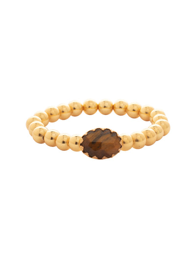 Brie Stretch Bracelet - BFS9BGMS - <p>Crafted with metal beads and an oval-cut semi-precious stone, the Brie Stretch Bracelet offers timeless style and all-day comfort. Hand-strung with durable jeweler’s filament for a perfect stretch fit. From Sorrelli's Maple Syrup collection in our Bright Gold-tone finish.</p>