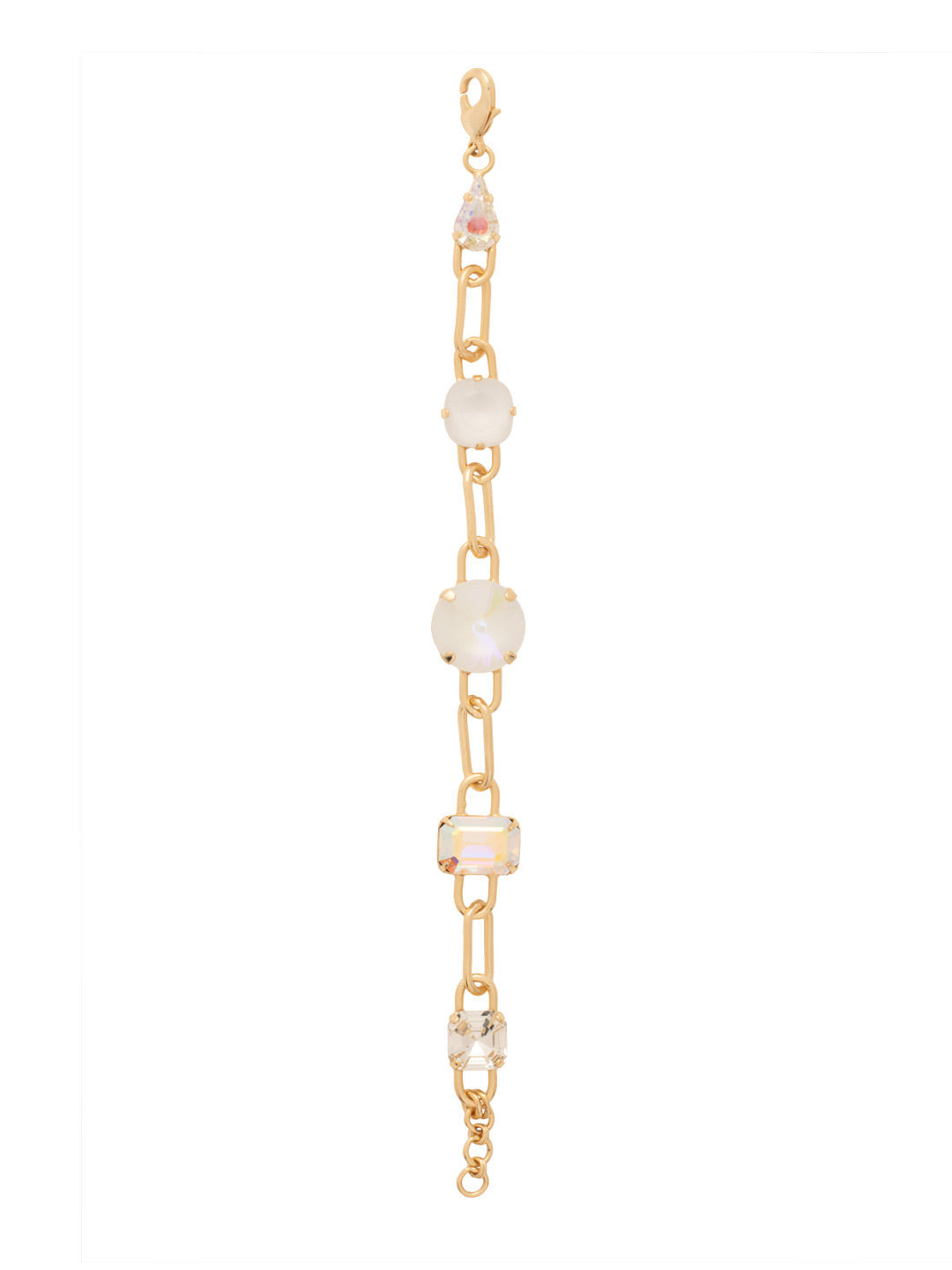 Kelly Tennis Bracelet - BFT1BGICL - <p>The Kelly Tennis Bracelet combines bold paperclip chain links with assorted-cut crystals nestled between for a striking look. Adjustable and secured with a lobster claw clasp, it’s a perfect blend of modern edge and sparkle. From Sorrelli's Icicle collection in our Bright Gold-tone finish.</p>