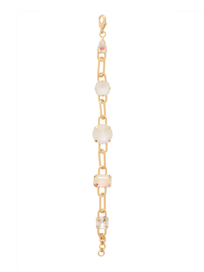 Kelly Tennis Bracelet - BFT1BGICL - <p>The Kelly Tennis Bracelet combines bold paperclip chain links with assorted-cut crystals nestled between for a striking look. Adjustable and secured with a lobster claw clasp, it’s a perfect blend of modern edge and sparkle. From Sorrelli's Icicle collection in our Bright Gold-tone finish.</p>