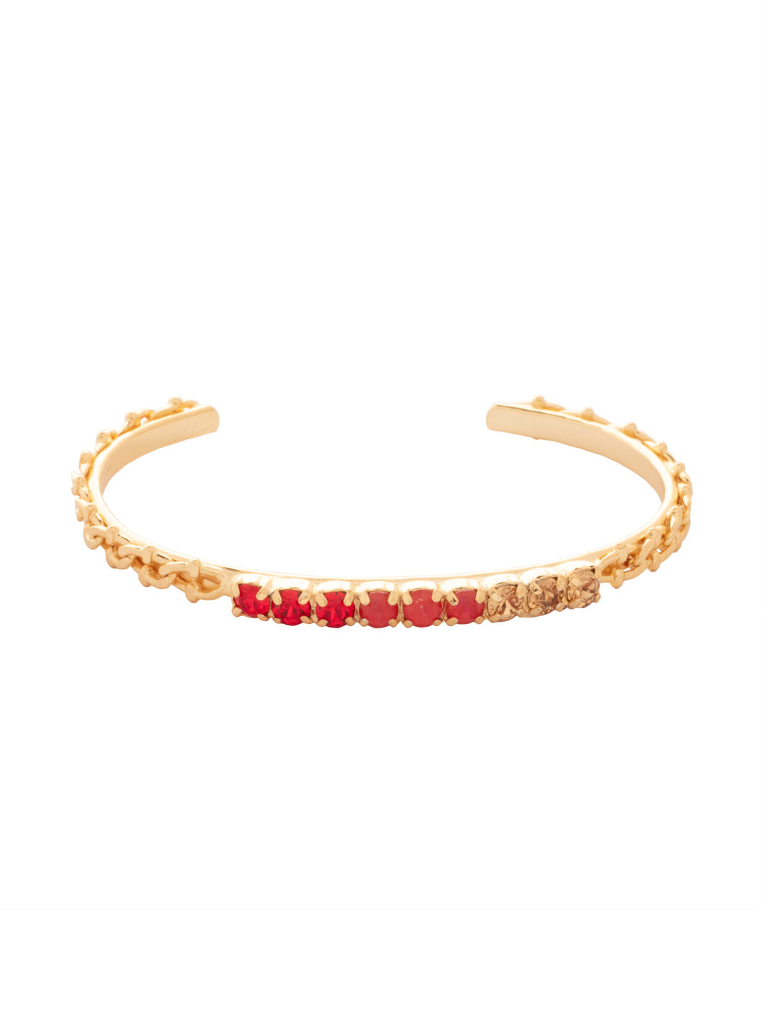 Kamri Cuff Bracelet - BFT55BGRCP - <p>The Kamri Cuff Bracelet features a sleek, thin adjustable metal cuff band adorned with sparkling crystals, adding a touch of elegance to any outfit. Its minimalist design allows for versatile styling, making it a must-have accessory. From Sorrelli's Red Carpet collection in our Bright Gold-tone finish.</p>