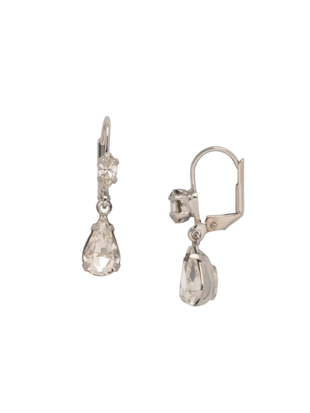 Teardrop Dangle Earrings - EBF20PDCRY - <p>Pair with anything! Antique links connect these faceted crystals to form a delicate frame. The pear shape creates a classic yet distinctive silhouette. From Sorrelli's Crystal collection in our Palladium finish.</p>