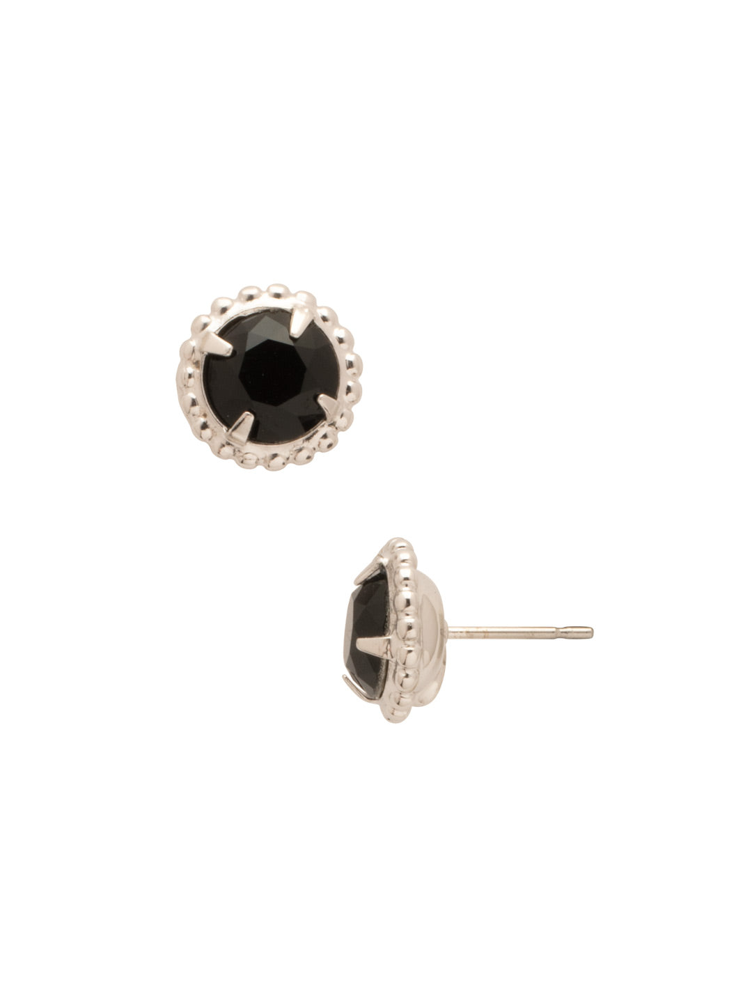 Simplicity Stud Earrings - EBY38PDEM - <p>A timeless classic, the Simplicity Stud Earrings feature round cut crystals in a variety of colors; accented with a halo of metal beaded detail. Need help picking a stud? <a href="https://www.sorrelli.com/blogs/sisterhood/round-stud-earrings-101-a-rundown-of-sizes-styles-and-sparkle">Check out our size guide!</a> From Sorrelli's Evening Moon collection in our Palladium finish.</p>