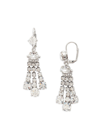 Eleanor Dangle Earring - ECC1PDCRY - <p>The Eleanor Dangle Earrings are a beautiful statement piece. Rows of crystals dangle in delicate lines off of a French wire. From Sorrelli's Crystal collection in our Palladium finish.</p>