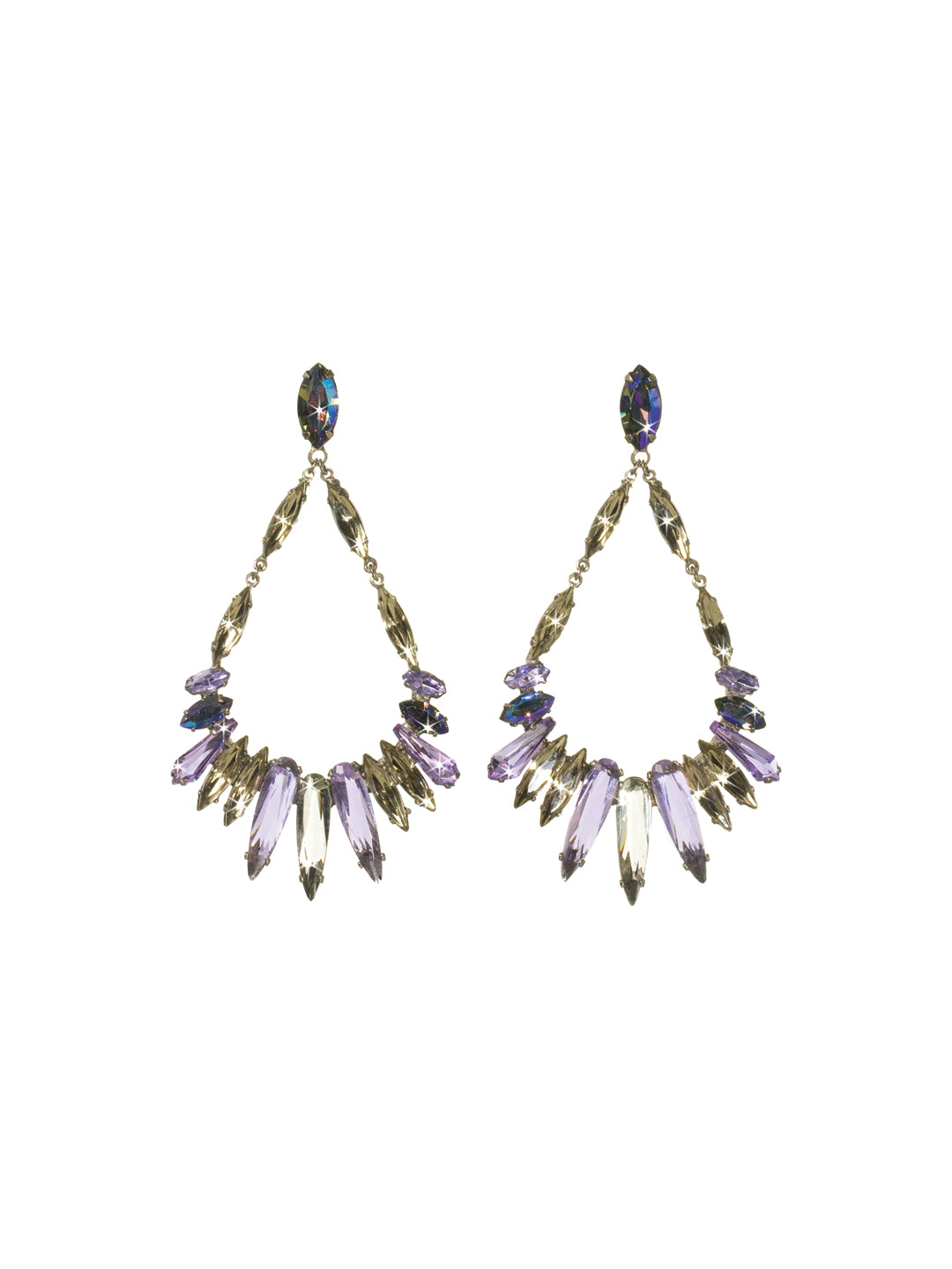 Jagged Edge Earring - ECN38ASRHP - <p>For those who want to make a fashion statement! These pointed post earrings are dripping in crystal. Wear them with an up-do to put more emphasis on the shine! From Sorrelli's Rhapsody collection in our Antique Silver-tone finish.</p>