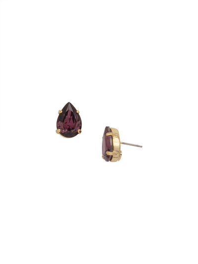 Ginnie Stud Earrings - ECR115BGROP - <p>A beautiful basic stud. These classic single teardrop post earrings are perfect for any occasion, especially the everyday look. A timeless treasure that will sparkle season after season. From Sorrelli's Royal Plum collection in our Bright Gold-tone finish.</p>