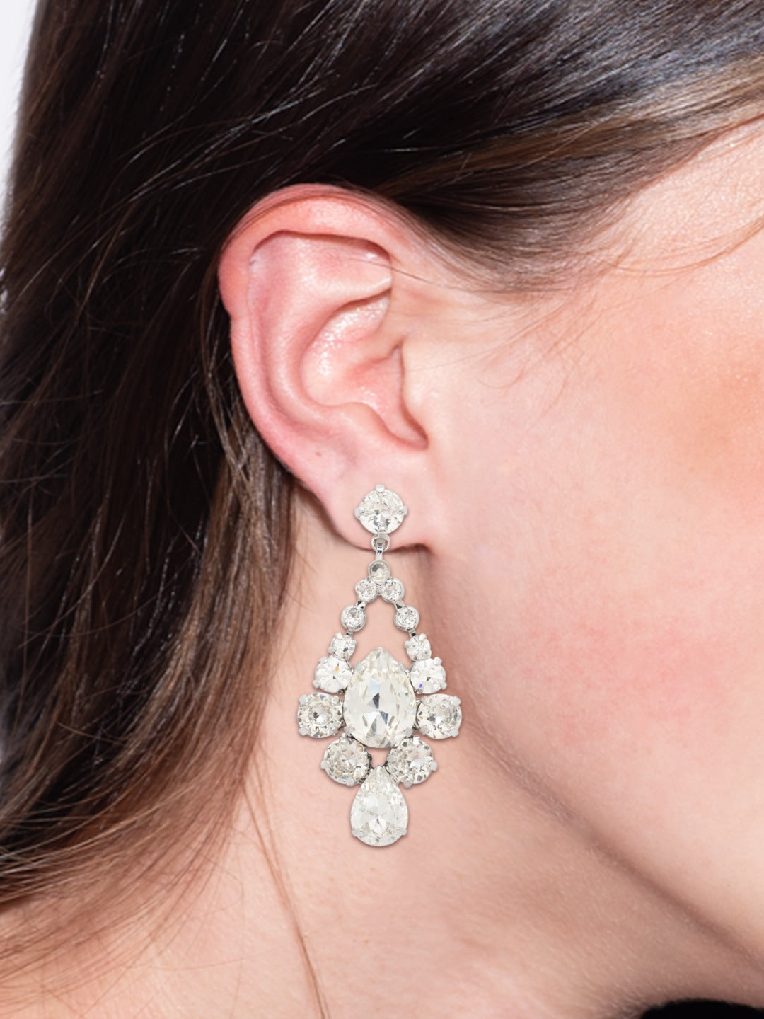 Open Pear Statement Earring - ECR56PDCRY