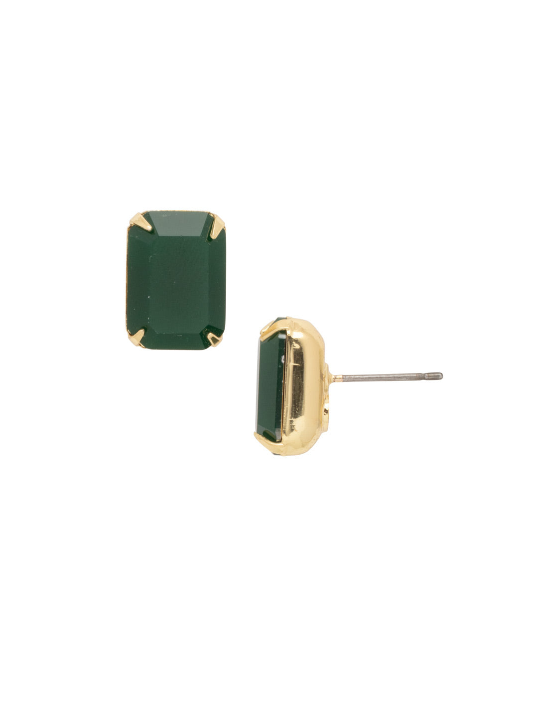 Everyday Stud Earrings - ECT11BGPGO - <p>Simple studs never go out of style! Try this single cut crystal on a post for everyday sparkle. From Sorrelli's Palace Green Opal collection in our Bright Gold-tone finish.</p>