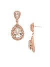 Oval Encrusted Crystal Dangle Earrings