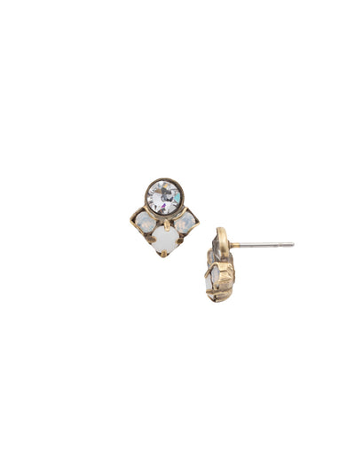 Petite Crystal Cluster Post Earring - EDA19AGPLU - <p>These petite posts feature a cluster pattern of stones for a sweet touch of sparkle. These cluster posts will be perfect for any occasion! From Sorrelli's Pearl Luster collection in our Antique Gold-tone finish.</p>