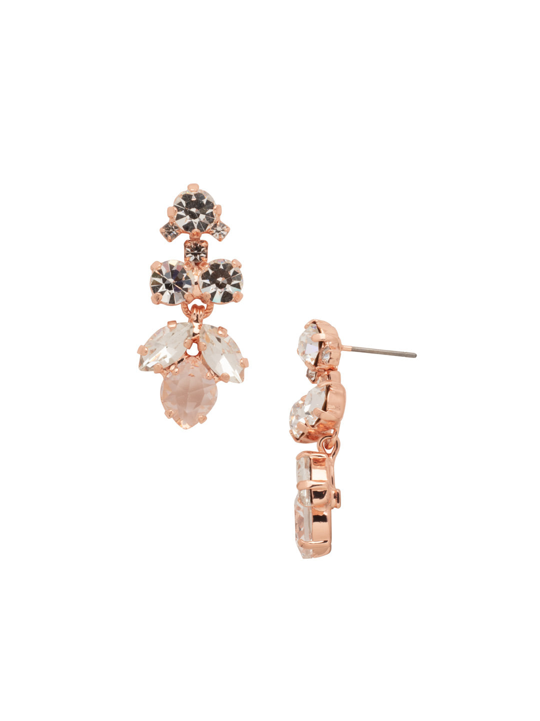 Petite Crystal Lotus Flower Dangle Earrings - EDE79RGCRY - <p>A more petite version of our best-selling statement earring. A sweet formation of crystals hangs comfortably from a post and helps you achieve a glamorous look! From Sorrelli's Crystal collection in our Rose Gold-tone finish.</p>