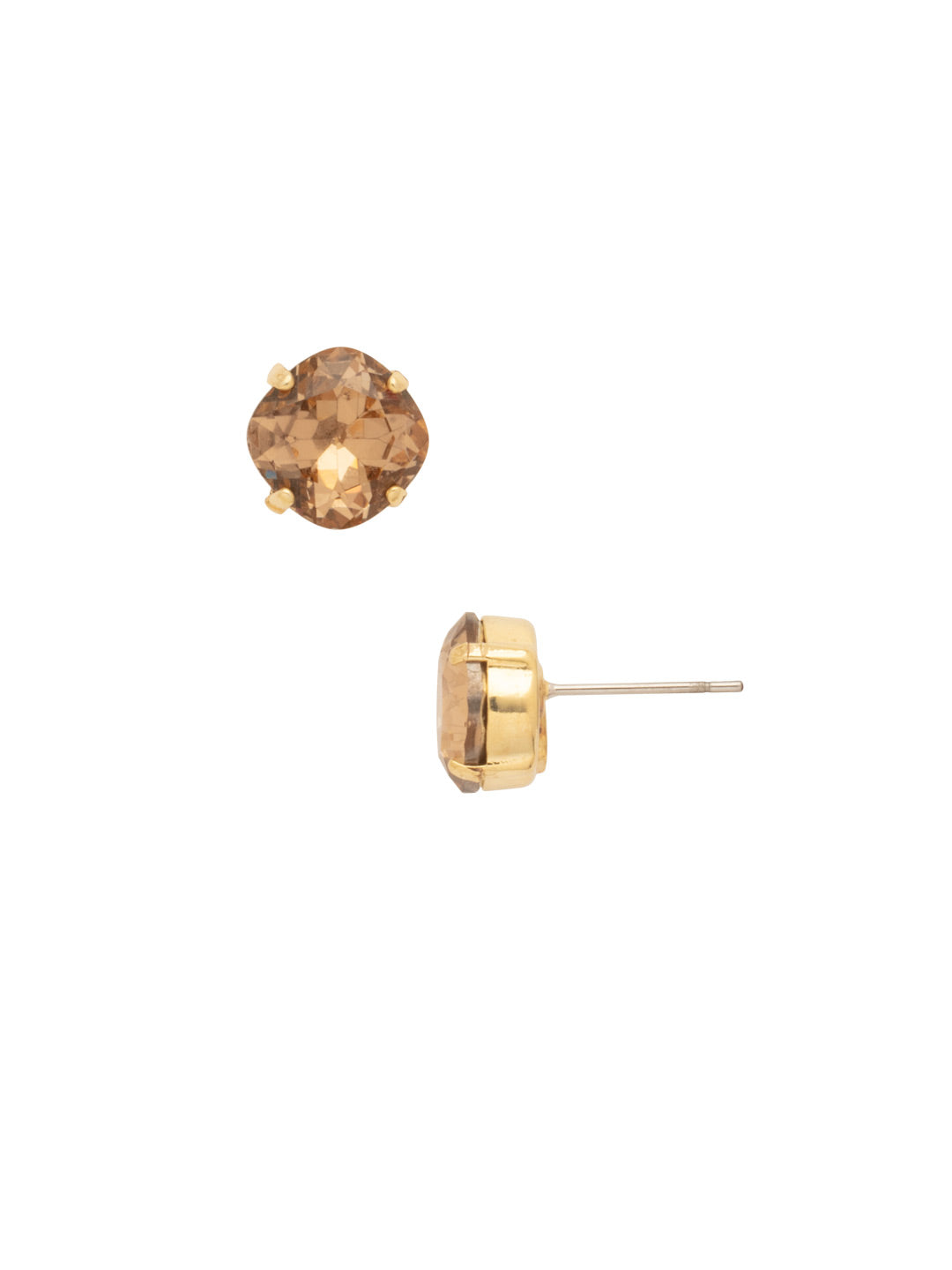 Halcyon Stud Earrings - EDH25BGMS - <p>A beautiful, luminous cushion-cut crystal in a classic four-pronged setting that's ideal for everyday wear. From Sorrelli's Maple Syrup collection in our Bright Gold-tone finish.</p>