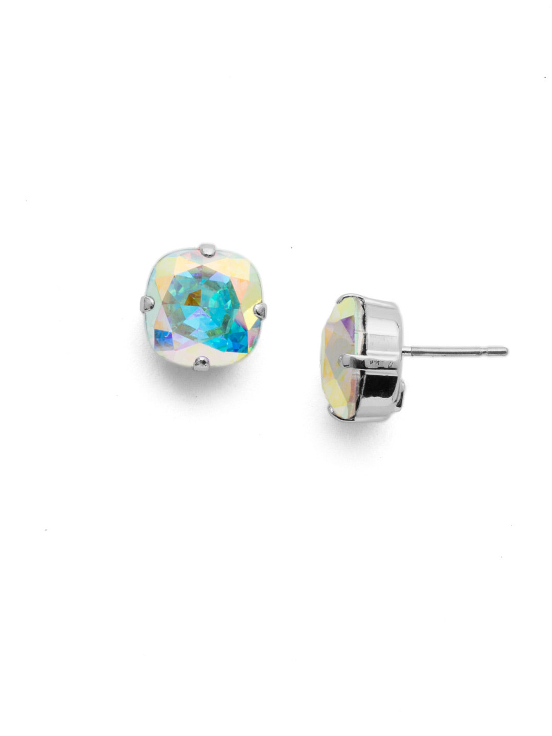 Halcyon Stud Earrings - EDH25PDCAB - <p>A beautiful, luminous cushion-cut crystal in a classic four-pronged setting that's ideal for everyday wear. From Sorrelli's Crystal Aurora Borealis collection in our Palladium finish.</p>