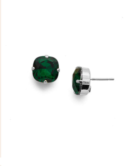 Halcyon Stud Earrings - EDH25PDEME - <p>A beautiful, luminous cushion-cut crystal in a classic four-pronged setting that's ideal for everyday wear. From Sorrelli's Emerald collection in our Palladium finish.</p>