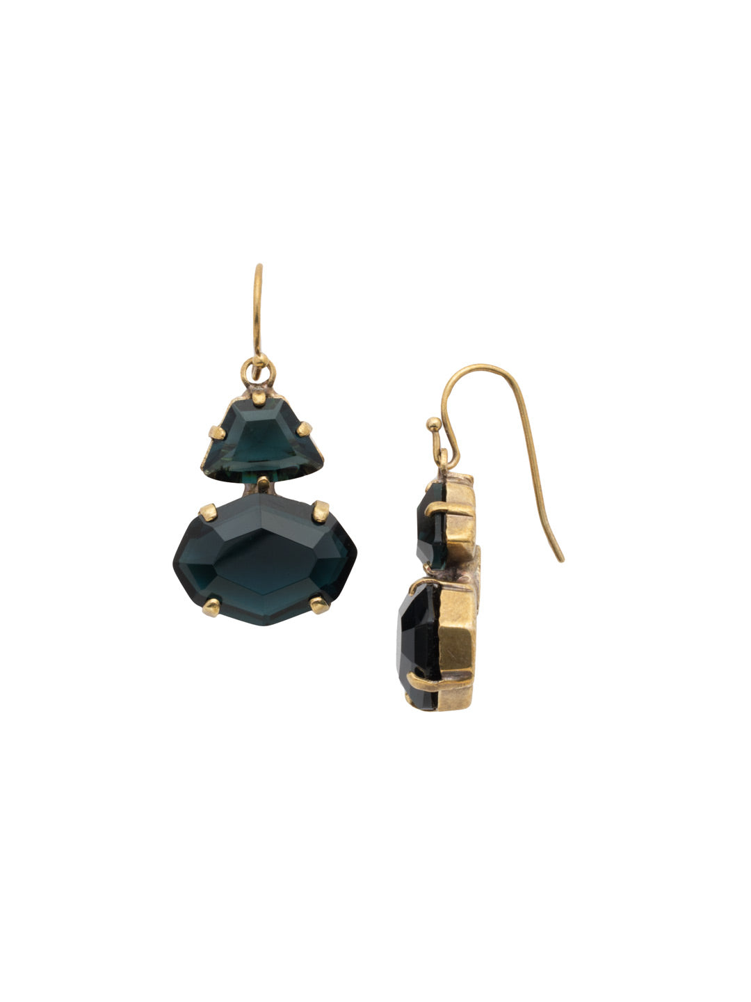 Geo Gem Earring - EDH66AGMON - <p>Stacked geometric gems create an elegant and timeless silhouette. From Sorrelli's Montana collection in our Antique Gold-tone finish.</p>