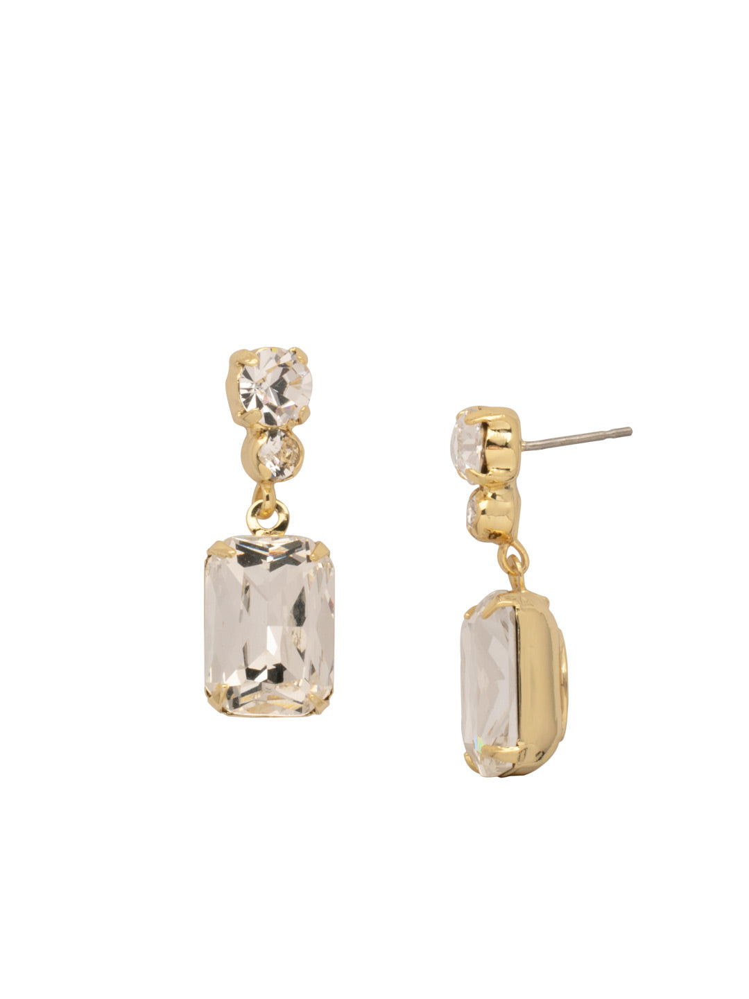 Edith Dangle Earrings - EDL23BGCRY - <p>Drop statement earring. From Sorrelli's Crystal collection in our Bright Gold-tone finish.</p>