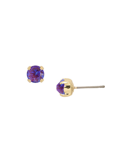 Jayda Stud Earrings - EDN32BGBUD - <p>The Jayda Stud Earrings are the perfect every day wardrobe staple. A round crystal nestles perfectly in a metal plated post with four prongs. </p><p>Need help picking a stud? <a href="https://www.sorrelli.com/blogs/sisterhood/round-stud-earrings-101-a-rundown-of-sizes-styles-and-sparkle">Check out our size guide!</a> From Sorrelli's Burgundy Delight collection in our Bright Gold-tone finish.</p>