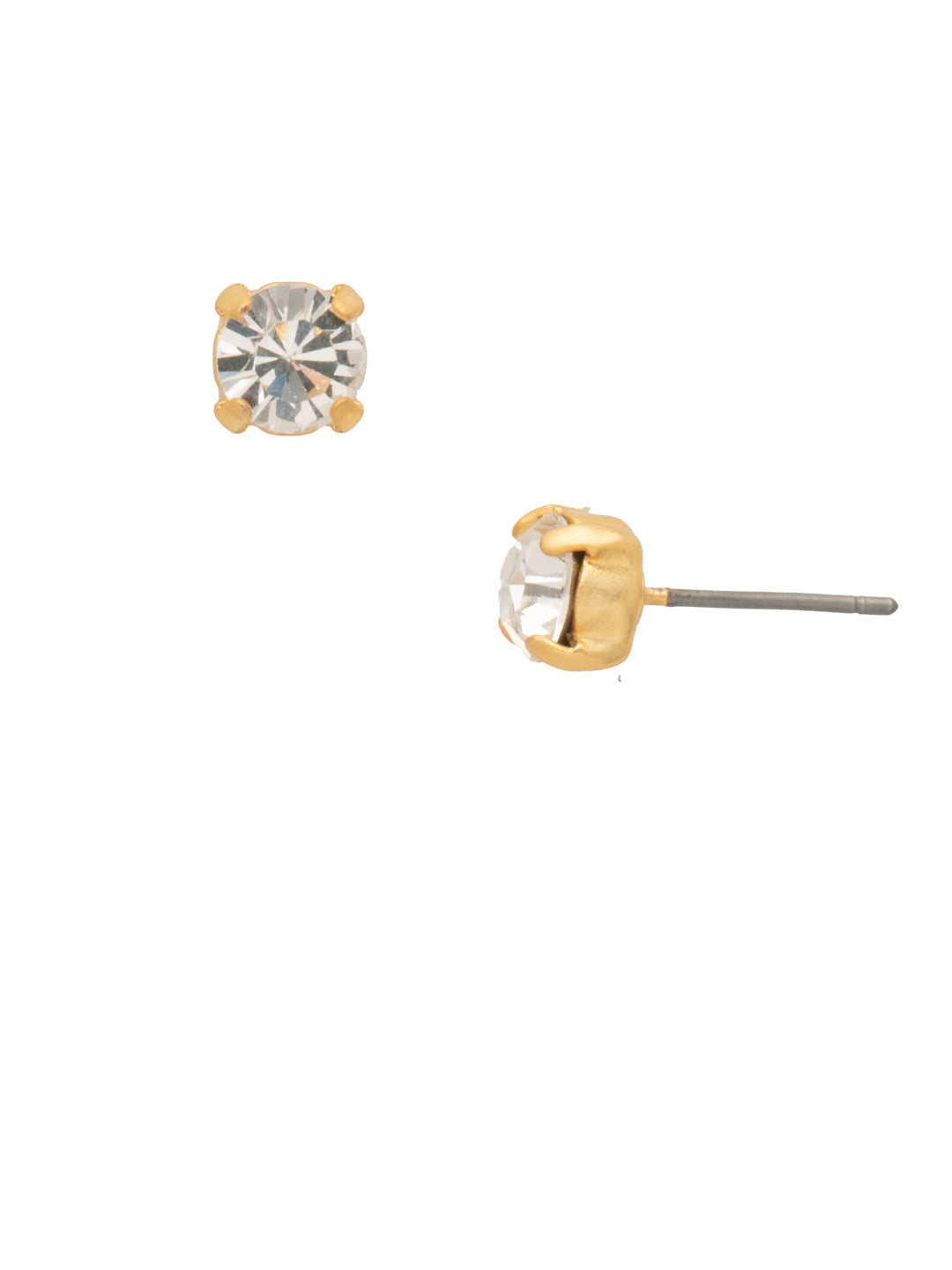 Jayda Stud Earrings - EDN32MGCRY - <p>The Jayda Stud Earrings are the perfect every day wardrobe staple. A round crystal nestles perfectly in a metal plated post with four prongs. </p><p>Need help picking a stud? <a href="https://www.sorrelli.com/blogs/sisterhood/round-stud-earrings-101-a-rundown-of-sizes-styles-and-sparkle">Check out our size guide!</a> From Sorrelli's Crystal collection in our Matte Gold-tone finish.</p>