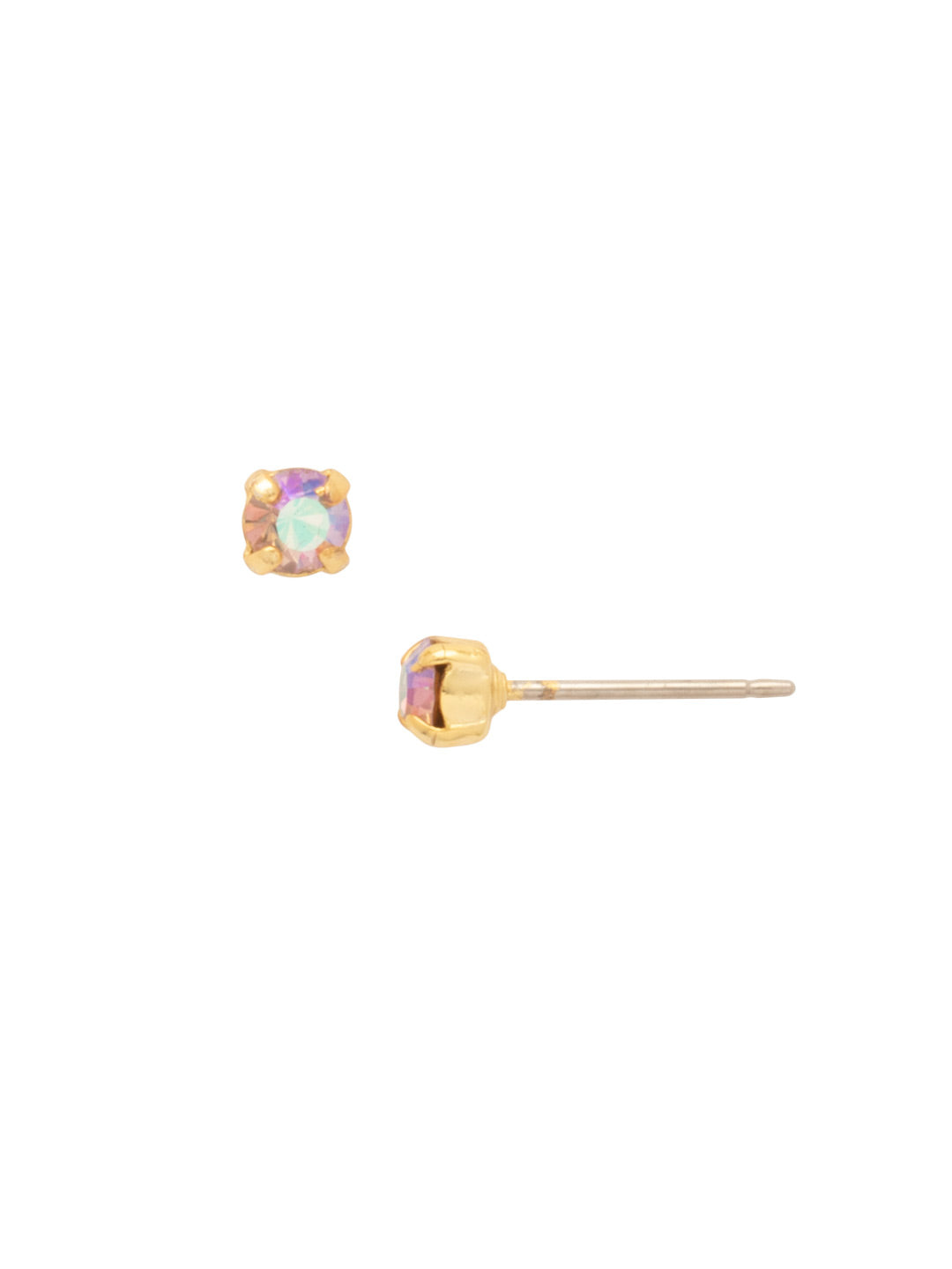 June Stud Earrings - EDN33BGMS - <p>The June Stud Earrings feature a tiny round cut crystal on a post, perfect to wear alone for a touch of sparkle or layered in your ear for a trendy, layered look. From Sorrelli's Maple Syrup collection in our Bright Gold-tone finish.</p>