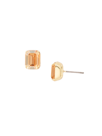 Octavia Stud Earrings - EDU53BGDCH - <p>These rounded emerald cut stud earrings can be worn alone or paired with anything for just a bit of extra bling! From Sorrelli's Dark Champagne collection in our Bright Gold-tone finish.</p>