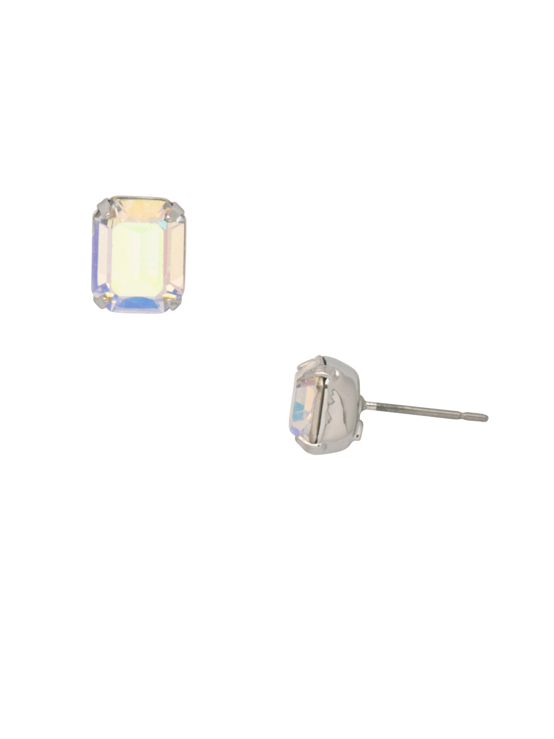 Octavia Stud Earrings - EDU53PDCAB - <p>These rounded emerald cut stud earrings can be worn alone or paired with anything for just a bit of extra bling! From Sorrelli's Crystal Aurora Borealis collection in our Palladium finish.</p>