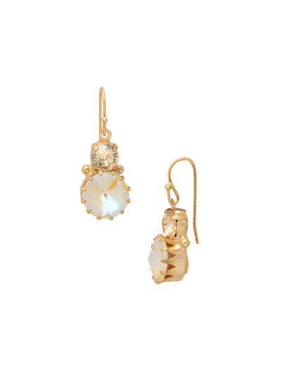 Adelina Dangle Earrings - EEA9MGGGO - <p>These earrings make the perfect touch of sparkle to an everyday look. Featured in our Adelina earrings are are round crystals, accented by a smaller round crystal above. From Sorrelli's Golden Goddess collection in our Matte Gold-tone finish.</p>