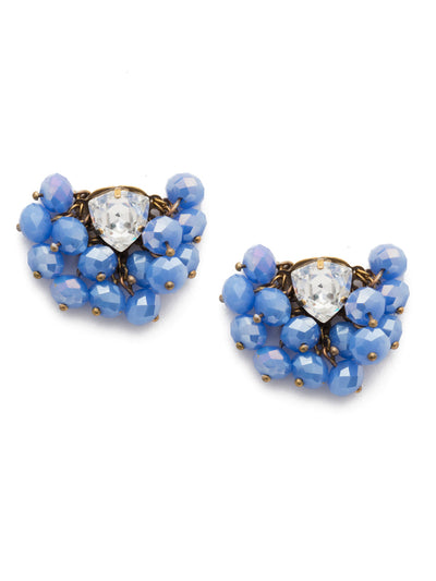 Brienne Stud Earrings - EEF42AGGLC - <p>A lively cluster of twinkling beads is surrounded by a single crystal to bring together these fun earrings. From Sorrelli's Glacier collection in our Antique Gold-tone finish.</p>