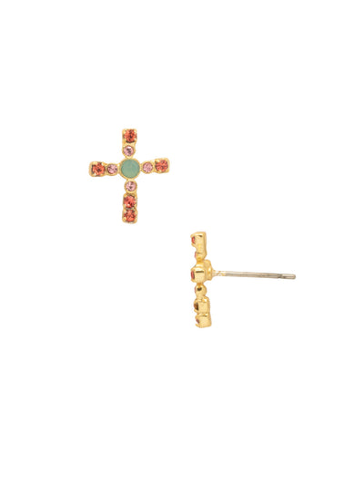 Miley Cross Stud Earring - EEN1BGCON - <p>The Miley Stud Earrings are the easy go-to pair for both cross and crystal-bling lovers. They feature both and are a win-win. From Sorrelli's Confetti  collection in our Bright Gold-tone finish.</p>