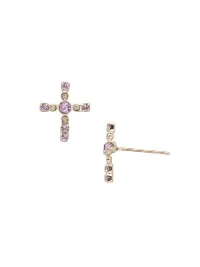 Miley Cross Stud Earring - EEN1PDLCH - <p>The Miley Stud Earrings are the easy go-to pair for both cross and crystal-bling lovers. They feature both and are a win-win. From Sorrelli's Lilac Champagne collection in our Palladium finish.</p>