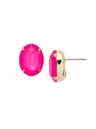 Leslie Stud Earrings - EEP18BGETP - <p>The Leslie Stud Earring is understated beauty. No matter the outfit or occassion, this pair of oval crystal sparklers is always a fit. From Sorrelli's Electric Pink collection in our Bright Gold-tone finish.</p>