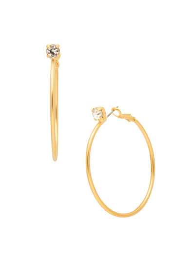 Serafina Hoop Earrings - EEP41MGCRY - <p>Take the classic metal hoop up a notch with the Serafina Hoop Earring. Starting with a single crystal sparkler, it's got that extra something special. From Sorrelli's Crystal collection in our Matte Gold-tone finish.</p>