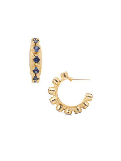 Marnie Hoop Earring - EFA2BGBRC - <p>The Marnie Huggie Hoop Earrings feature a tiny open hoop lined with crystals. From Sorrelli's Berry Crush collection in our Bright Gold-tone finish.</p>