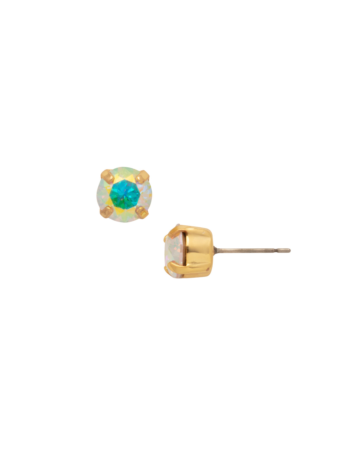 Simple Stud Earrings - EFC99BGCAB - <p>The Simple Stud Earrings feature a single solid crystal on a surgical steel post, creating a small but sparkly everyday staple! Need help picking a stud? <a href="https://www.sorrelli.com/blogs/sisterhood/round-stud-earrings-101-a-rundown-of-sizes-styles-and-sparkle">Check out our size guide!</a> From Sorrelli's Crystal Aurora Borealis collection in our Bright Gold-tone finish.</p>