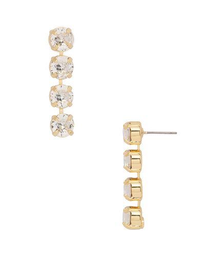 Matilda Dangle Earrings - EFH1BGCRY - <p>The Matilda Dangle Earrings feature a row of 4 round cut crystals on a post. From Sorrelli's Crystal collection in our Bright Gold-tone finish.</p>