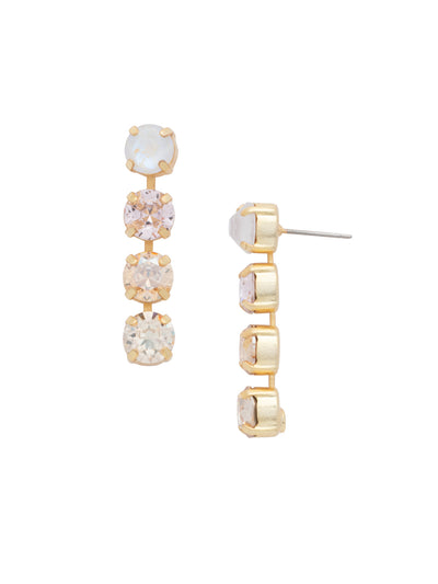 Matilda Dangle Earrings - EFH1MGGGO - <p>The Matilda Dangle Earrings feature a row of 4 round cut crystals on a post. From Sorrelli's Golden Goddess collection in our Matte Gold-tone finish.</p>