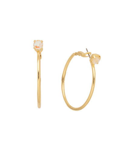 Mini Serafina Hoop Earrings - EFJ1BGLTD - <p>The Mini Serafina Hoop Earrings feature a classic metal hoop with a single round cut crystal. From Sorrelli's Light Topaz Delite collection in our Bright Gold-tone finish.</p>