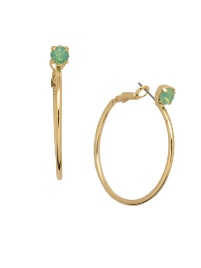 Mini Serafina Hoop Earrings - EFJ1BGPAC - <p>The Mini Serafina Hoop Earrings feature a classic metal hoop with a single round cut crystal. From Sorrelli's Pacific Opal collection in our Bright Gold-tone finish.</p>