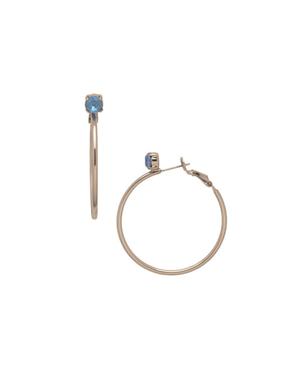 Mini Serafina Hoop Earrings - EFJ1PDOCD - <p>The Mini Serafina Hoop Earrings feature a classic metal hoop with a single round cut crystal. From Sorrelli's Ocean Delite collection in our Palladium finish.</p>