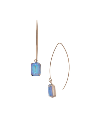 Bobbi Threader Hoop Earrings - EFK40PDOCD - <p>The Bobbi Threader Hoop Earrings feature an emerald cut stone on the end of a long threader style French wire. From Sorrelli's Ocean Delite collection in our Palladium finish.</p>