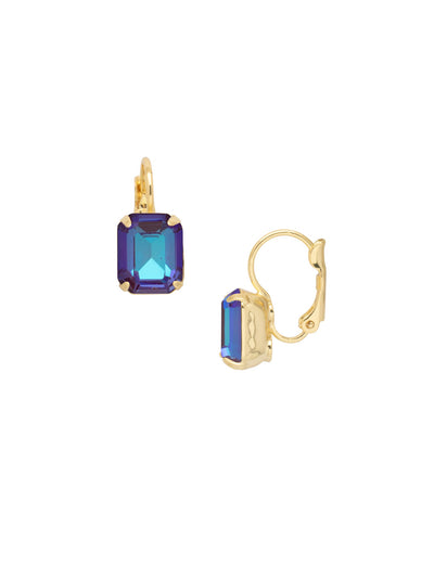 Octavia Dangle Earrings - EFK6BGBUD - <p>The Octavia Dangle Earrings feature a small emerald cut crystal dangling from a lever-back French wire. From Sorrelli's Burgundy Delight collection in our Bright Gold-tone finish.</p>