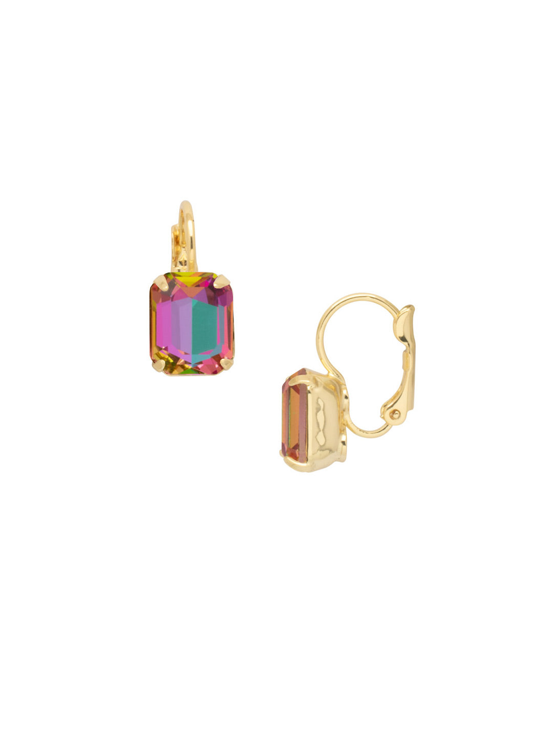 Octavia Dangle Earrings - EFK6BGHEL - <p>The Octavia Dangle Earrings feature a small emerald cut crystal dangling from a lever-back French wire. From Sorrelli's Heliotrope collection in our Bright Gold-tone finish.</p>