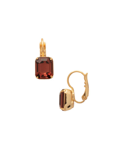 Octavia Dangle Earrings - EFK6BGMS - <p>The Octavia Dangle Earrings feature a small emerald cut crystal dangling from a lever-back French wire. From Sorrelli's Maple Syrup collection in our Bright Gold-tone finish.</p>